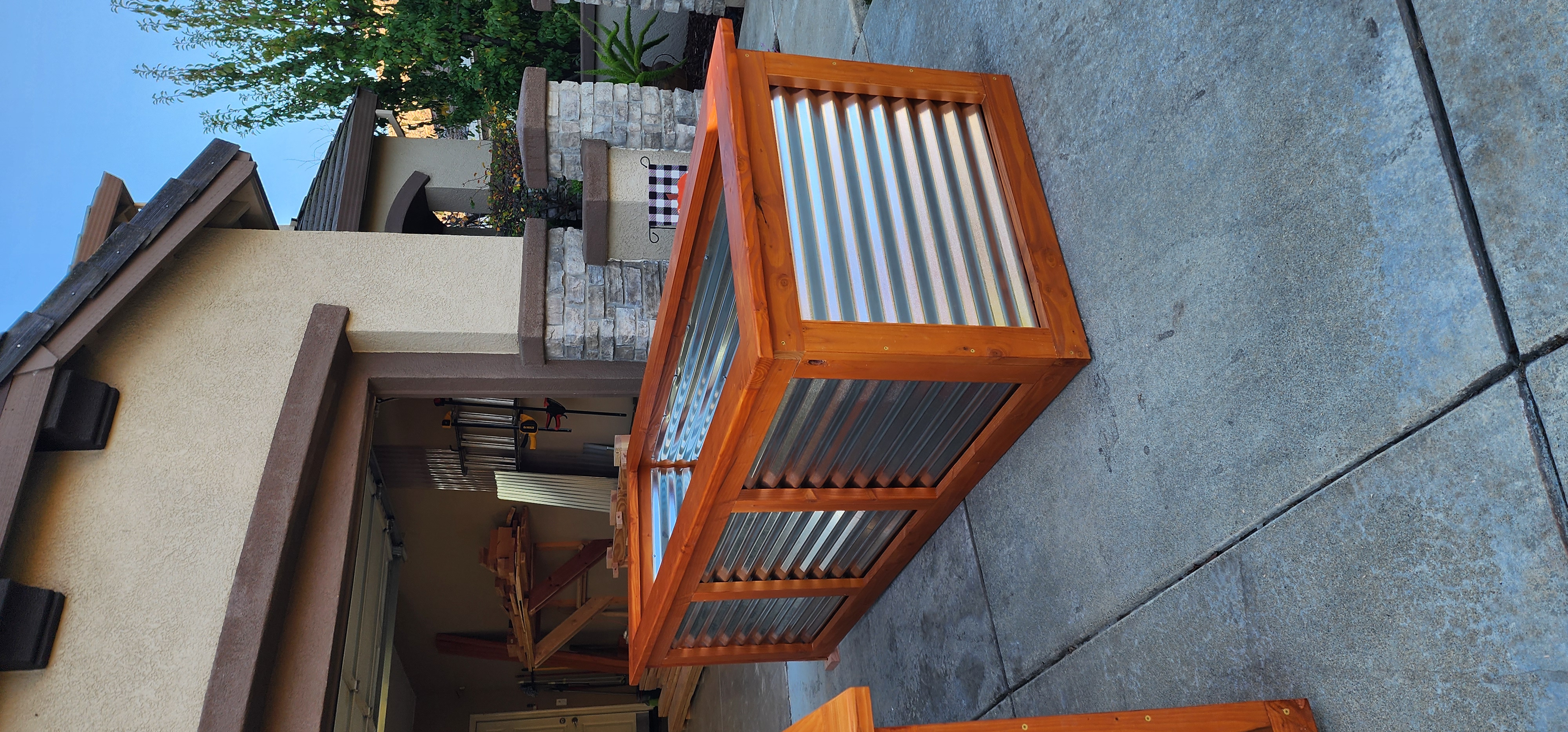 Vertical perspective of a tall eight-foot planter