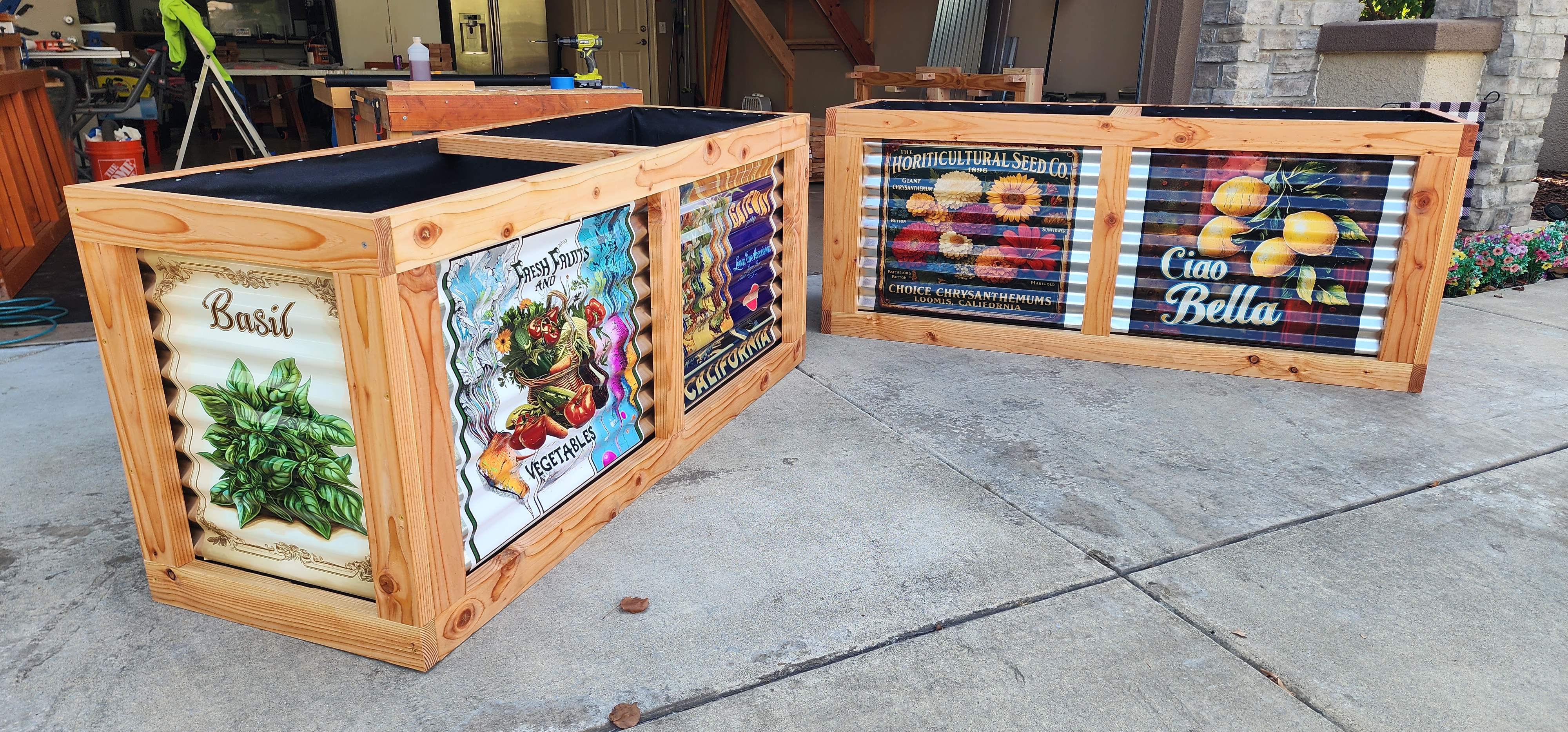 Side profile graphic of a planter